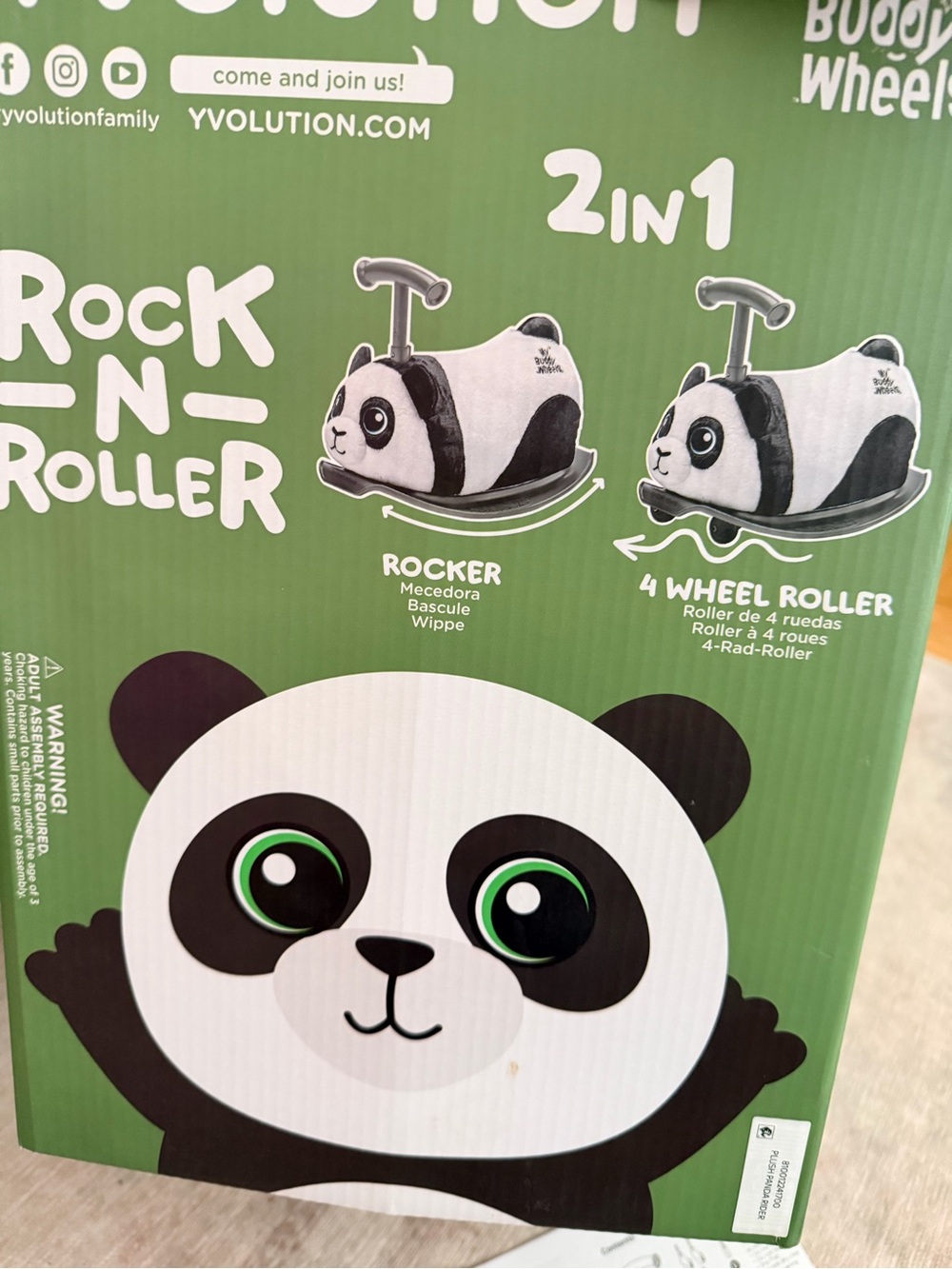 Panda Ride On Rocker Roller Black White - Picture 5 of 6